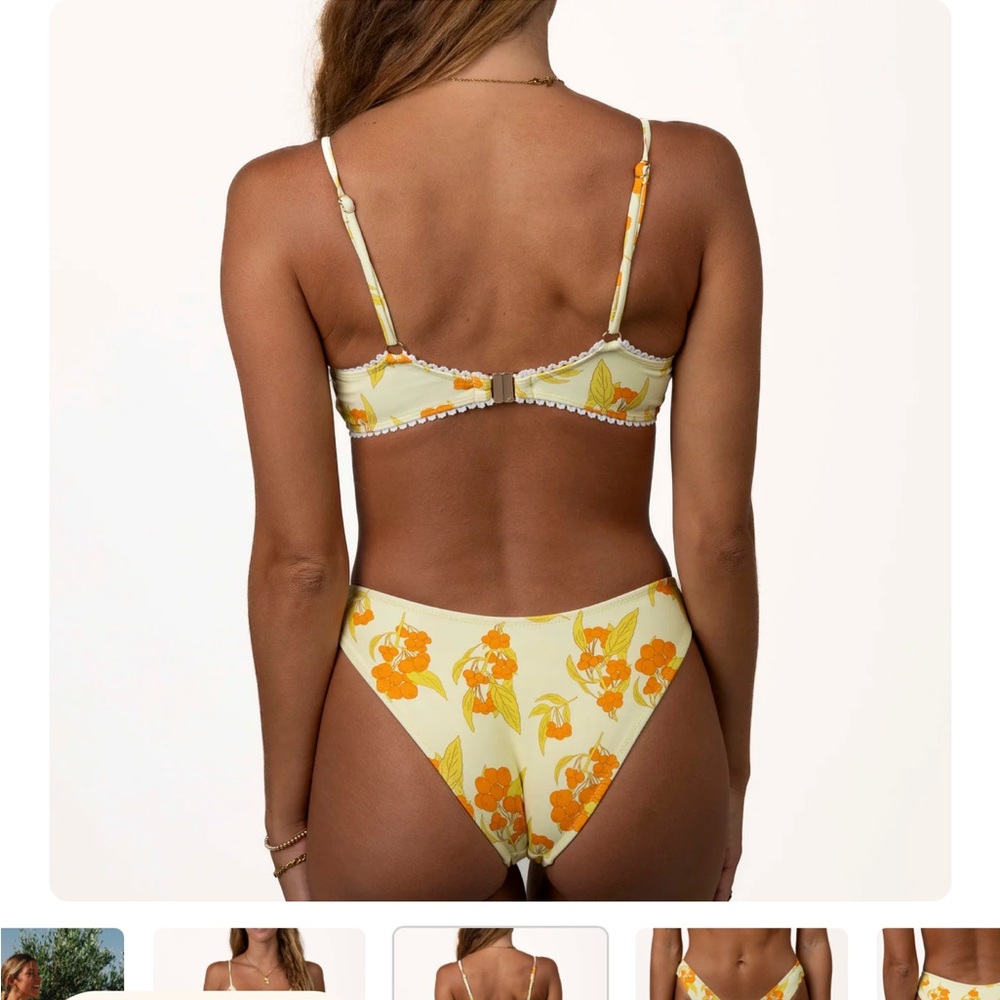 NWT Honey swim sunni laced bralette set - top (small) and classic bottoms medium - Picture 3 of 11